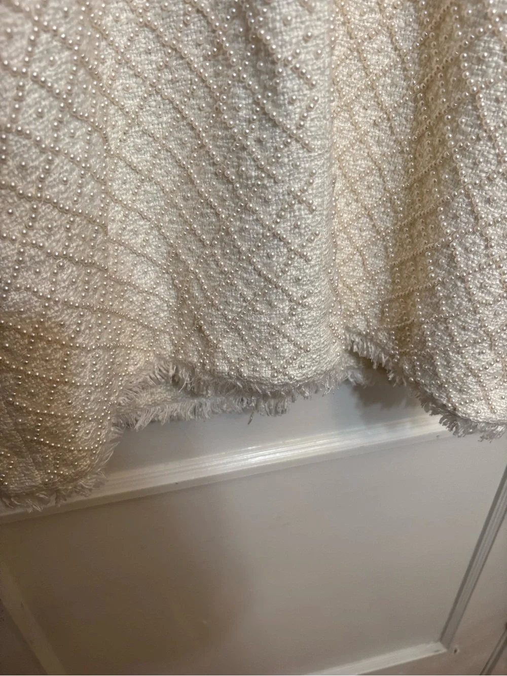 BHLDN Ella V-Neck Pearl Tweed Mini Dress - Picture 7 of 8